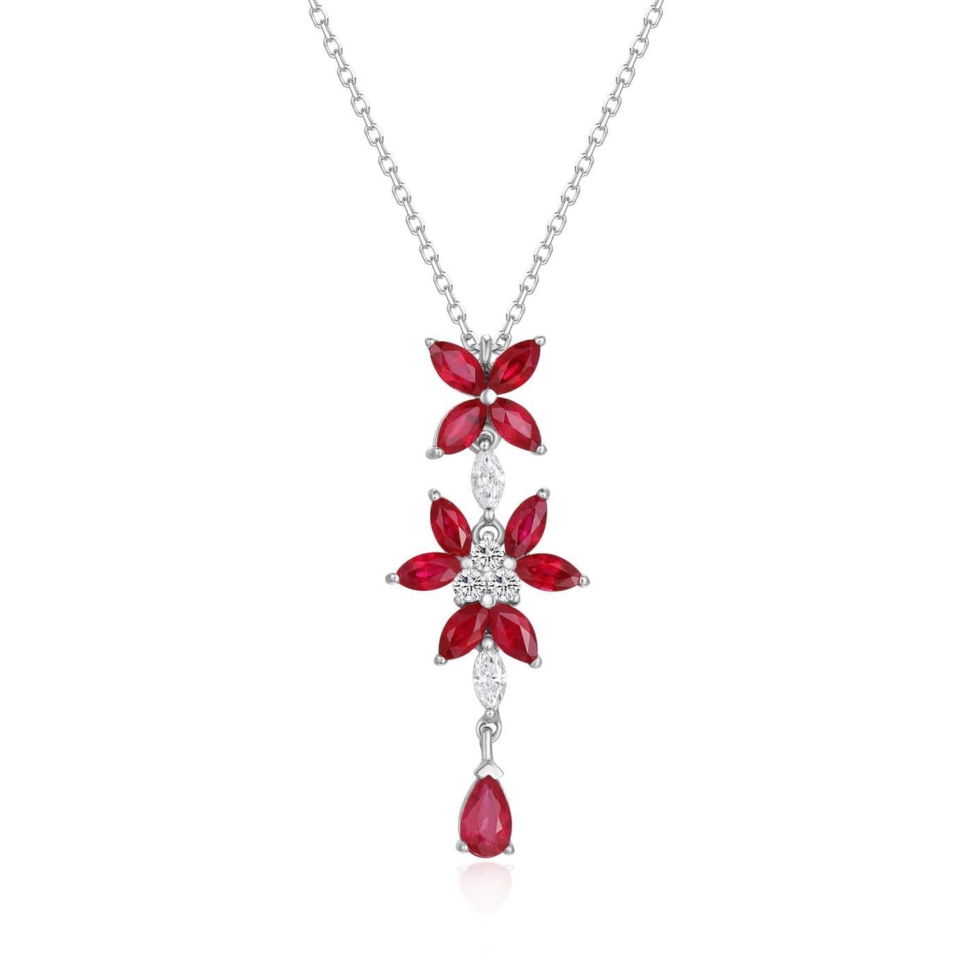 Ruby Floral Pendant