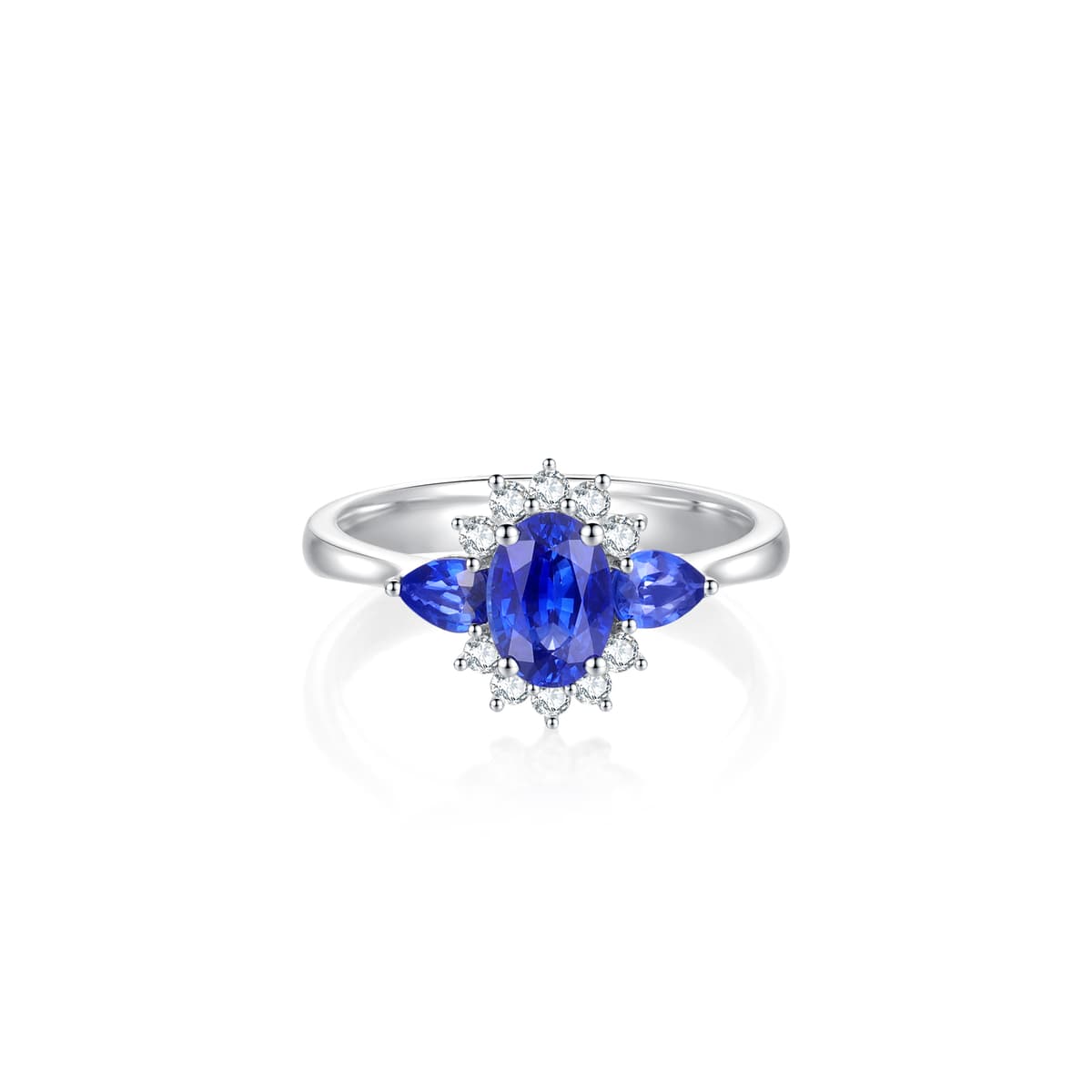 Cushion Sapphire Halo Ring